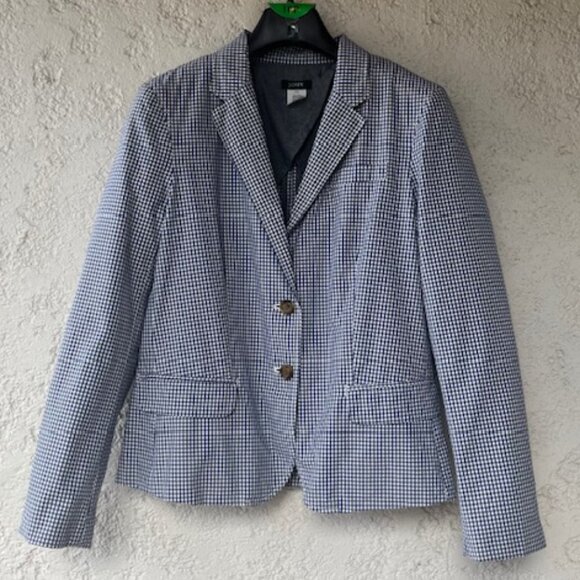 J. Crew Jackets & Blazers - Vintage J.Crew Blue Gingham 100% Cotton Blazer